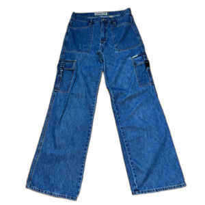 Wide Leg Blue Denim Jeans